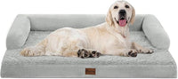 Orthopedic Dog Beds for Extra Large Dogs, Waterproof Dog Beds XLarge, Memory Foam Dogs Couch Beds with Comfy Bolster, Removable Washable Cover and Nonskid Bottom (X-Large,Grey White)