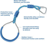 Swing Gymnastic Ring Warrior Obstacle Course Slackline Climb Trapeze - 8 Pack / Light Blue - image 4