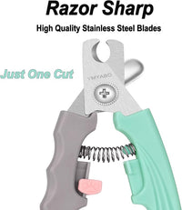 Dog Nail Clipper,Pet Nail Trimmers Safety Guard to Aviod Over Cutting,Puppy Cat Claw Trimmer,with Free Dog Comb & Nail File, Sharp Grooming Clipper, Great for Thick Toenail, Green