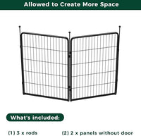 FXW Rollick Unleashed Dog Playpen for Indoor, Yard, RV Camping, 40 inch 2 Panels for Medium and Large Dogs, Black│Patented