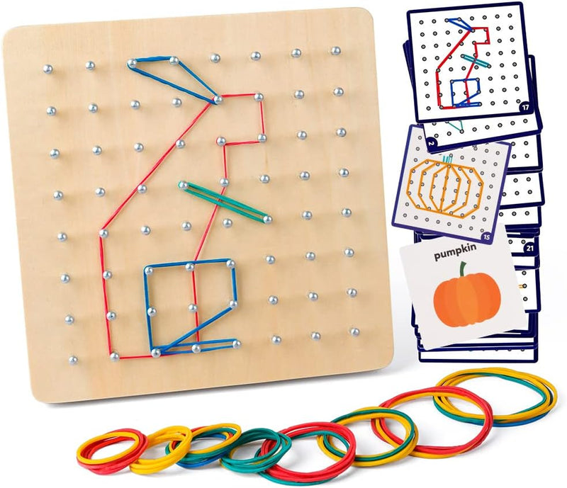 Coogam Wooden Geoboard Mathematical Manipulative Material Array Block