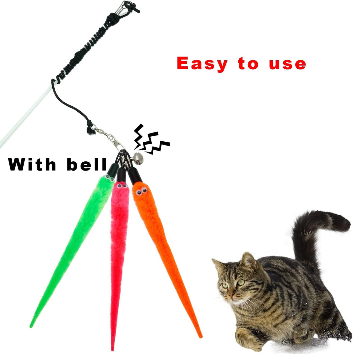 CATENESS Cat Worm Toy Refills - 15 PCS Cat Worm Toy Refills - image 4