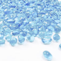 0.88LB Light Blue Fish Tank Gravel Aquarium Glass Stones Sea Glass Pebbles Aquarium Gravel Rocks Fish Tank Rocks, Beads Pebbles Rock Sand Glass Gems Stones for Vase Filler Turtle Fish Tank Decoration
