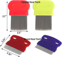 7 Pcs Pet Dog Grooming Comb, Metal Head Comb for Long Hair, Dog Tear Stain Remover Combs, Hair Combs Remover for Dogs Cats, Pet Grooming Tool Removes Crust, Mucus and Stains - 5 Types