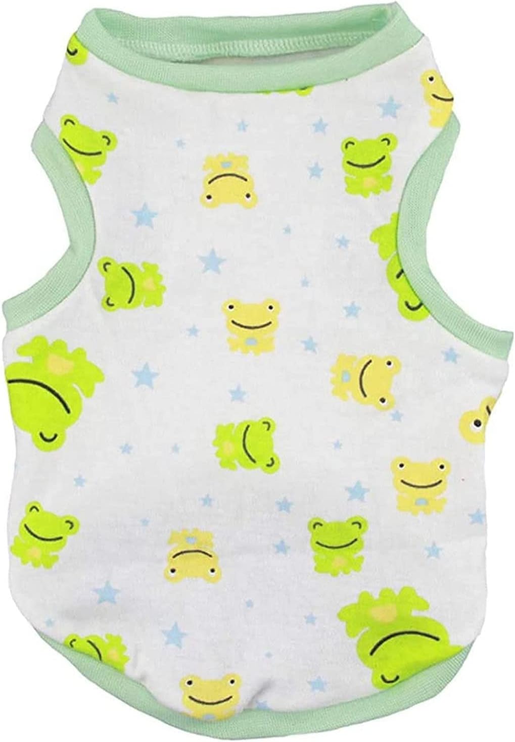 Small Dog Shirt Cute Puppy Cat T Shirts Clothes Soft Cotton - Green Frog / XS(Suggest 1-3 lbs)
