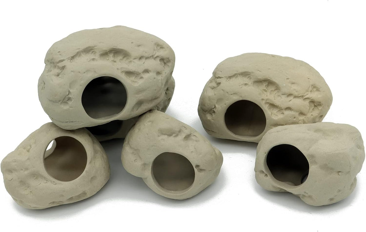 Aquarium Decoration Rock Caves, Betta Fish Tank Accessories – Essentials for Fish - 3 Small & 3 Medium - image 3