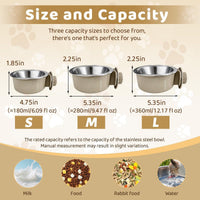 2Pcs Pets Lightweight Stainless Steel Bowl - Gray-Small - image 3