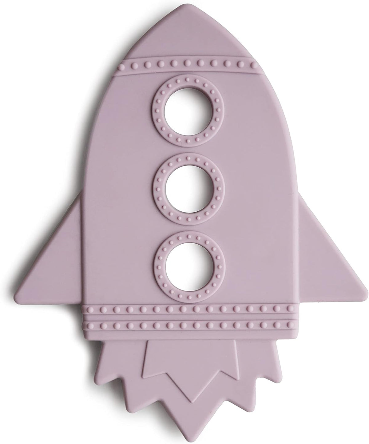 mushie Silicone Baby Teether Toy - Rocket (Soft Lilac)