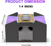 FEIERYA Automatic Card Shuffler 1/2/4/6 Decks – Fun for Kids & Family - 4 Decks - image 3