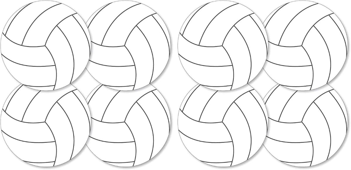 Big Dot of Happiness volleyball party decorations, 20 double-sided cardstock cutouts - view 4