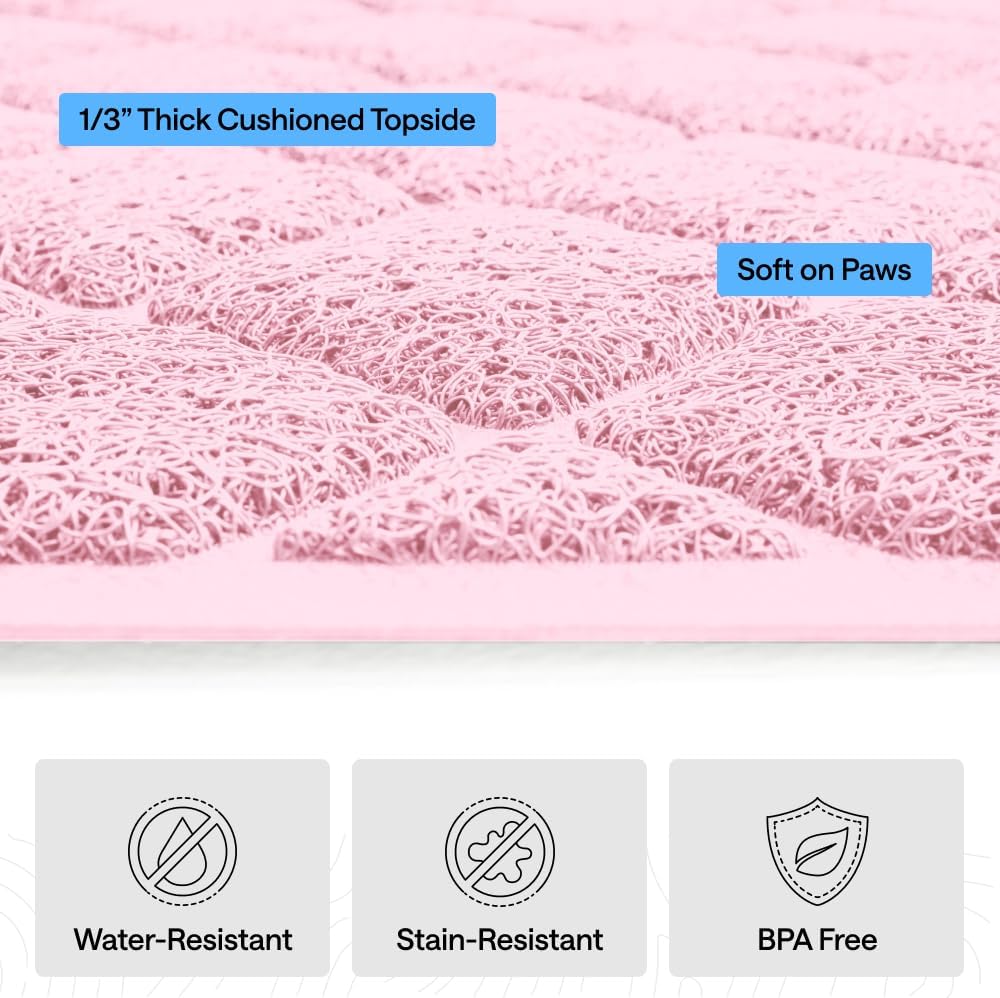 GORILLA GRIP Cat Litter Mat, Coiled Mesh Trapping Mats - X-Small (17" x 11") / Light Pink - image 2