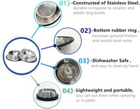 2 Pack Stainless Steel Dog Bowls with Rubber Bottom - 2 Cup / 16 oz - image 4