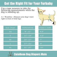 CuteBone Dog Diapers Male Washable Belly Band for Male Dogs Wraps 3pcs a Pack DM43XS