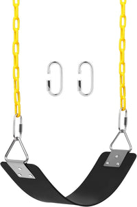 AGPTEK Swing Set,Swing Seat Replacement with 66 Inch Anti-Rust Chains – Fun for Kids & Family - Black