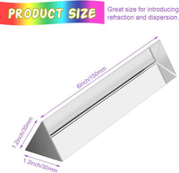 Coitak 6 inch clear K9 glass triangular prism with gift box and microfiber cloth - view 2