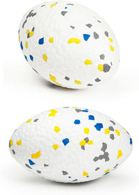4.72" Indestructible Large Rugby Balls for Aggressive Chewers Durable Olive Bouncy Interactive Football Toy for Dogs Fetch Game Lightweight Floating Outdoor Training, White
