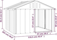 vidaXL Anthracite Dog House | Durable Galvanized Steel Construction | Outdoor Weather Resistant Roof | Open Entrance for Easy Access