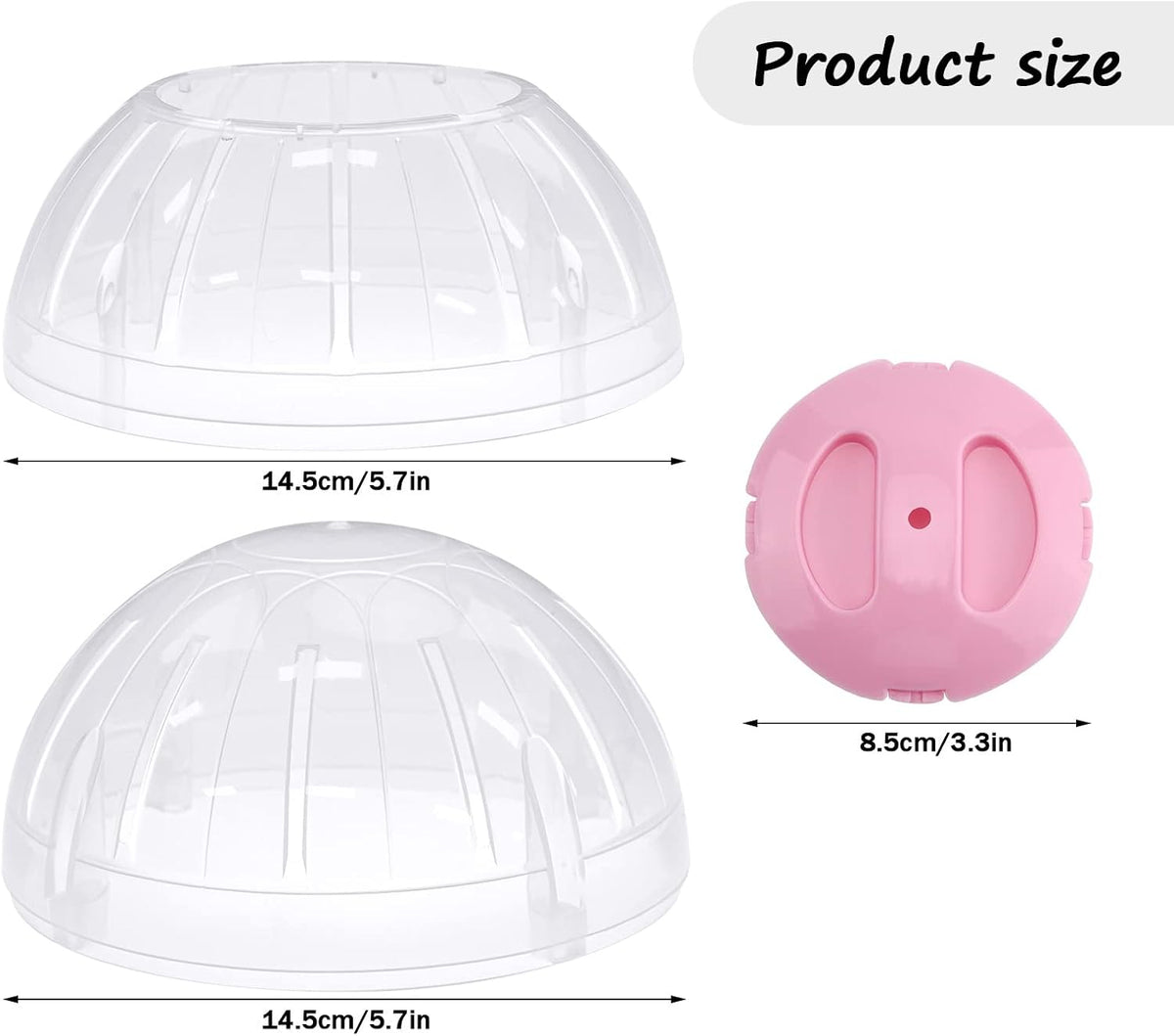 Hamster Exercise Ball, 5.7 Inch Transparent Running Wheel,Blue – Essentials for Small Pets - Pink / 5.7inch - image 2