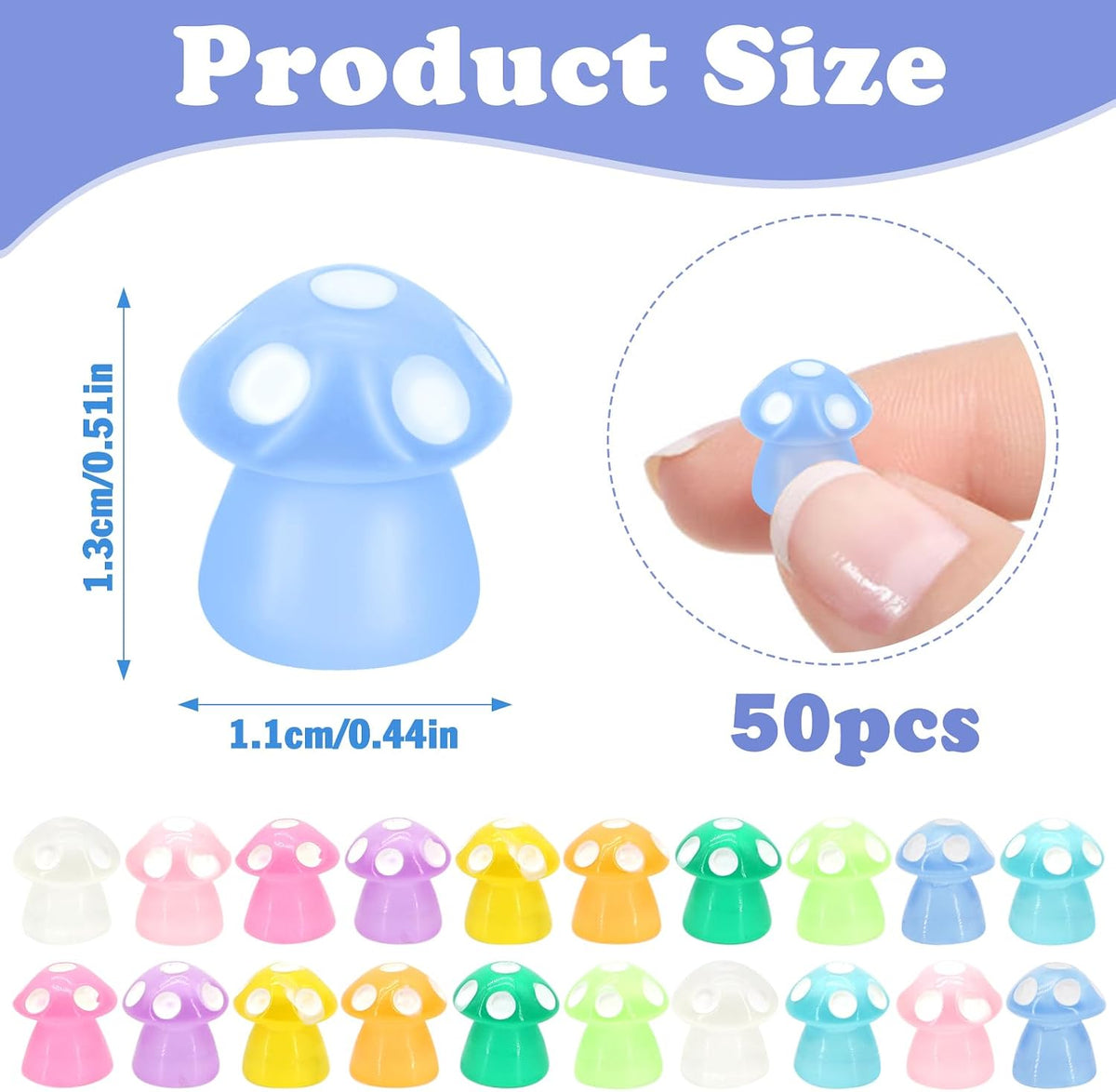 60Pcs Mini Resin Butterflies - 50pcs Mini Mushrooms - image 3