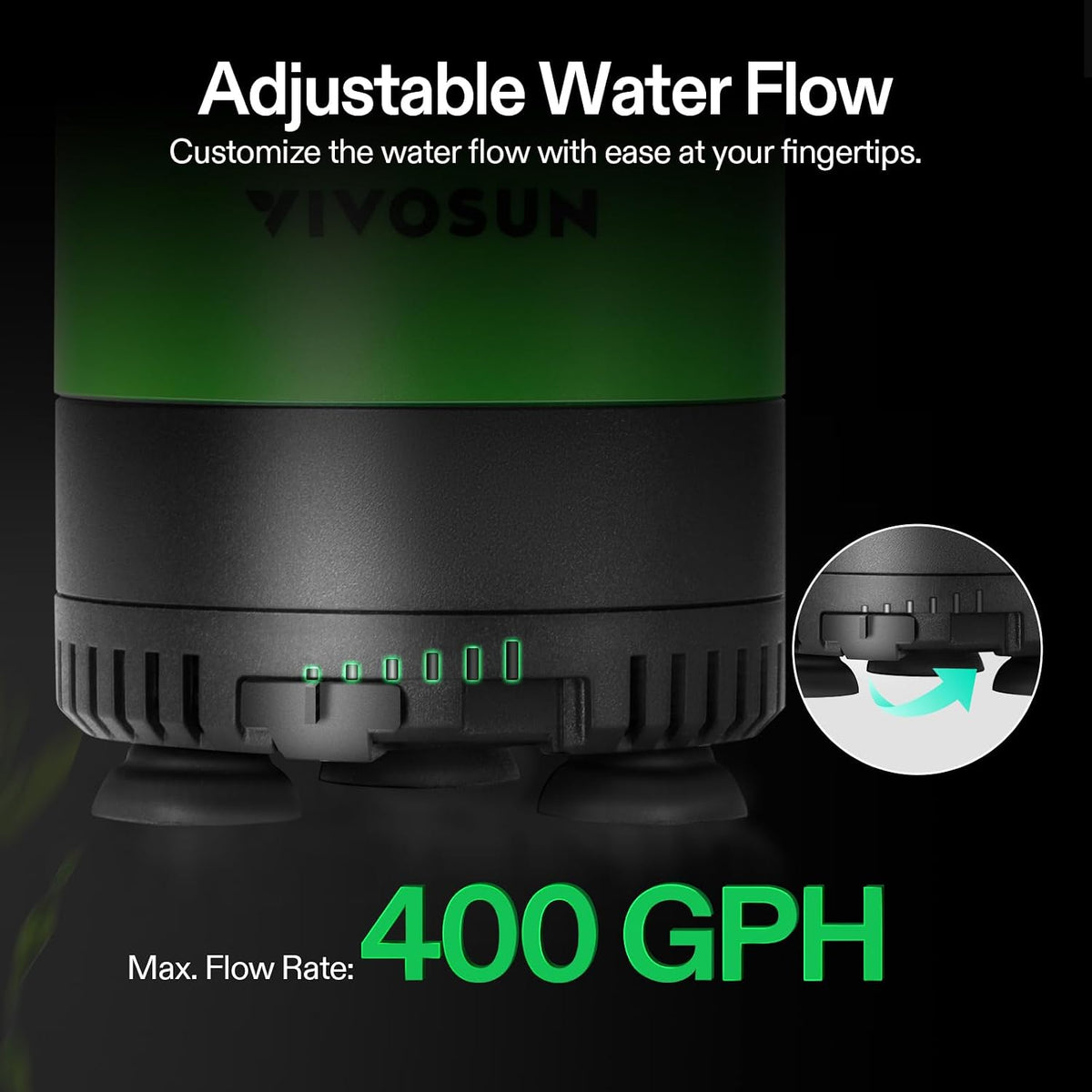 VIVOSUN 400GPH Sub Water Pump for Fish Tank, Pond, Aquarium - 5"×4"-400 - image 4