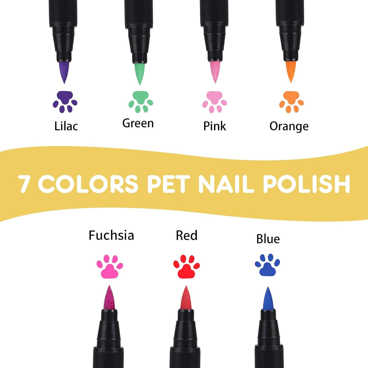 9 Colors Dog Nail Polish Pens Quick Dry, Dog Safe Nail Polish - 7 Pcs - image 2