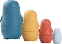 OESSUF 8 Pieces Silicone Nesting Dolls Russian Matryoshka Doll Easter - Blue Penguin Doll Set