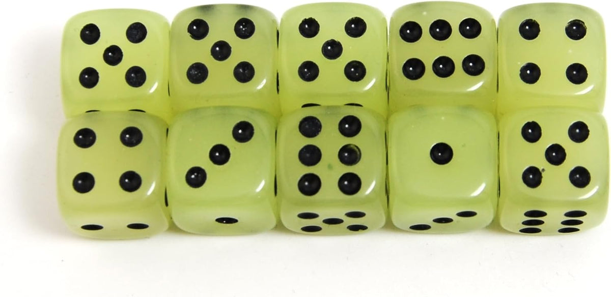 Smartdealspro 10-Pack D6 Six Sided Glow in The Dark Dice Die for DND - 16mm(10pcs) - image 4