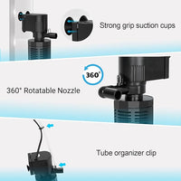 Aquarium Internal Filter for 30~100 Gallons - Ultra-Quiet Fish Tank Filters 400GPH Submersible Power Pump Filter with Biochemical Filtration Air Supply Water Clean