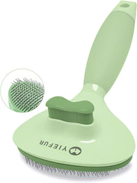 Cat Brush for Shedding, Self Cleaning Brush for Long & Short Hair Cats – Essentials for Cats - Green