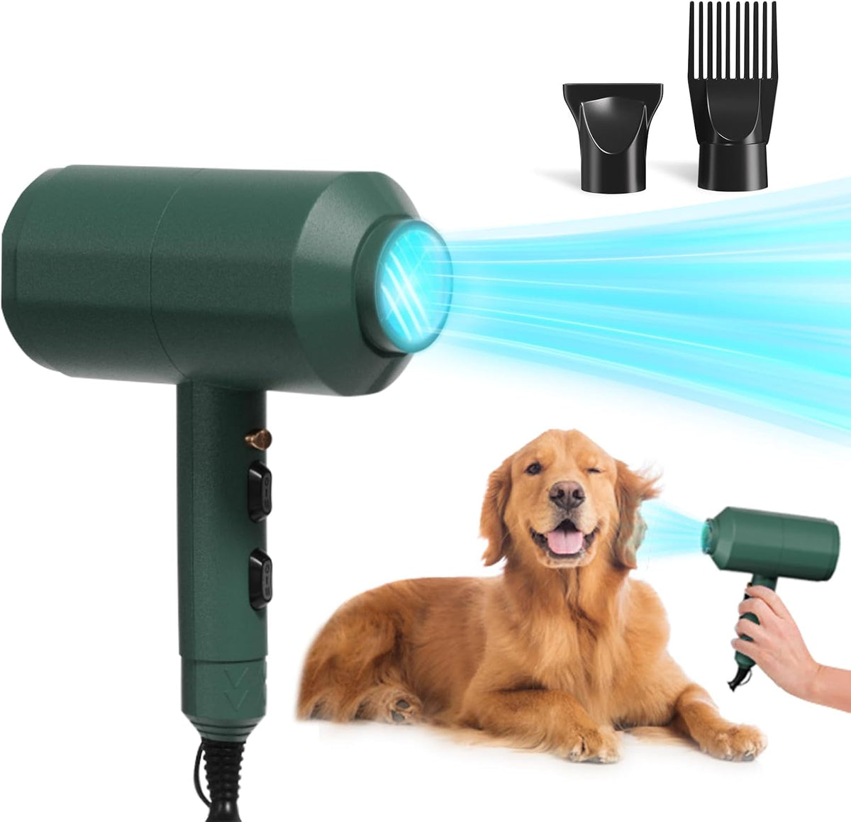 Dog Cat Hair Dryer for Medium/Small Pets, Grooming Blower Dryer – Essentials for Dogs