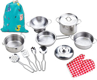 Yellora 12 piece stainless steel play pots and pans set with lids and utensils - view 4