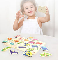 Wooden Peg Puzzle, Sea Creature Chunky Kids Puzzles - image 4