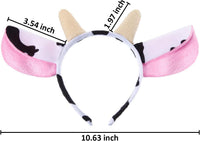 WILLBOND 3-pack plush cow ears headbands with horns for costumes - view 8