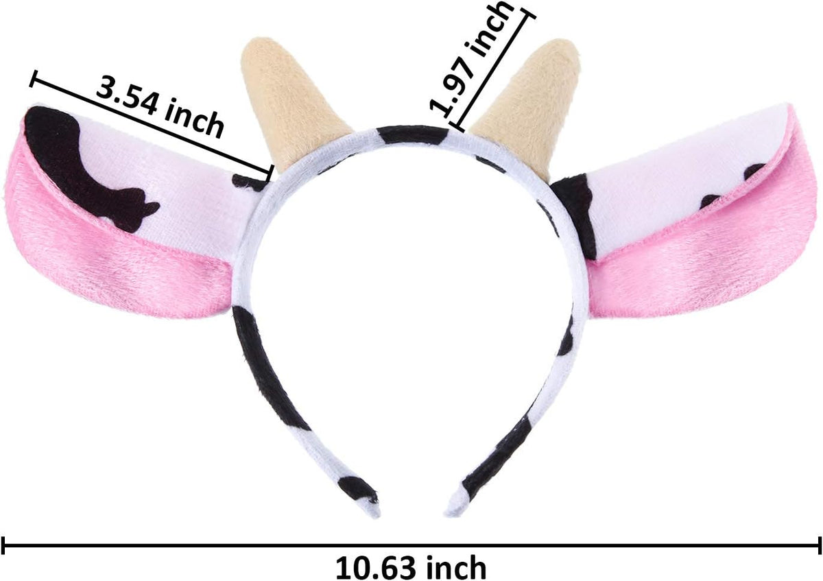 WILLBOND 3-pack plush cow ears headbands with horns for costumes - view 8