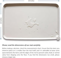 Hoki Found Silicone Pet Food Tray - High-Lips Dog Cat Bowl Mats - Waterproof Dog Cat Food Mats - Colors: Cream Brown