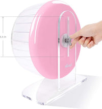 Niteangel Super-Silent Hamster Exercise Wheels: - Quiet Spinner Hamster Running Wheels with Adjustable Stand for Hamsters Gerbils Mice Or Other Small Animals (L, Pink)