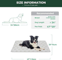 FXW Washable Pee Pads for Dogs, Puppy Pads with Super Absorbent, Specifically Designed for 48inch Cages, 47" × 29" Rectangle, Khaki, 1 Pack