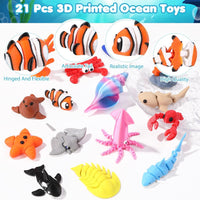 Celltestria 18PCS 3D Printed Skeleton Fidget Toys with Coffin Storage - 21Pcs Ocean Animals - image 3