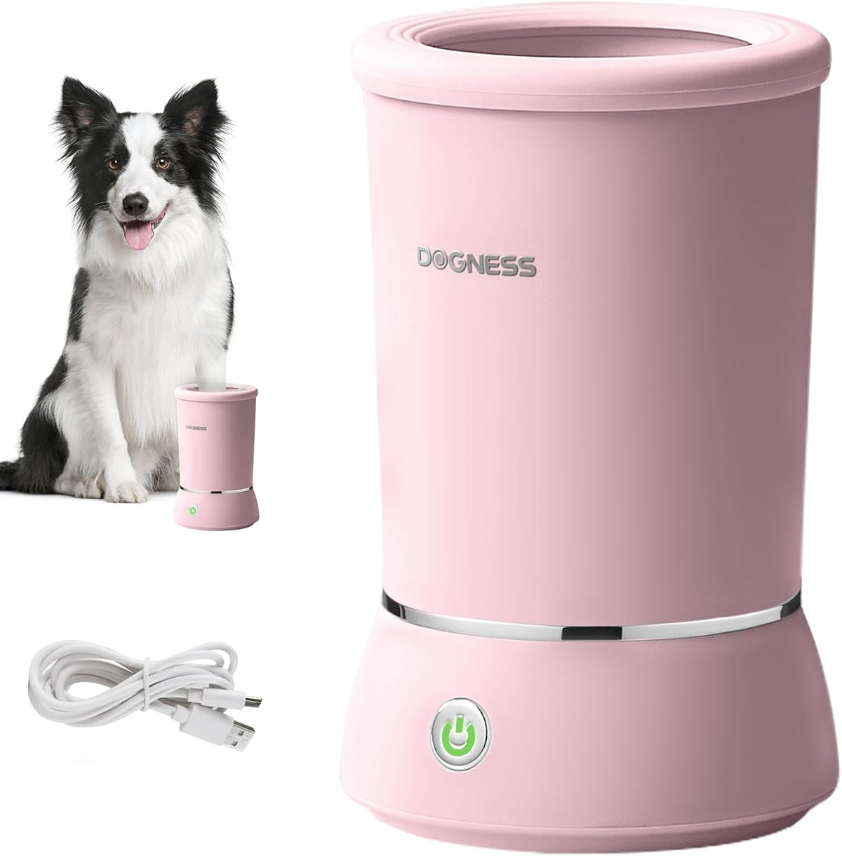 DOGNESS Automatic Dog Paw Cleaner Cup Paw Washer for Medium & Large - Pink / Small & Medium Dogs