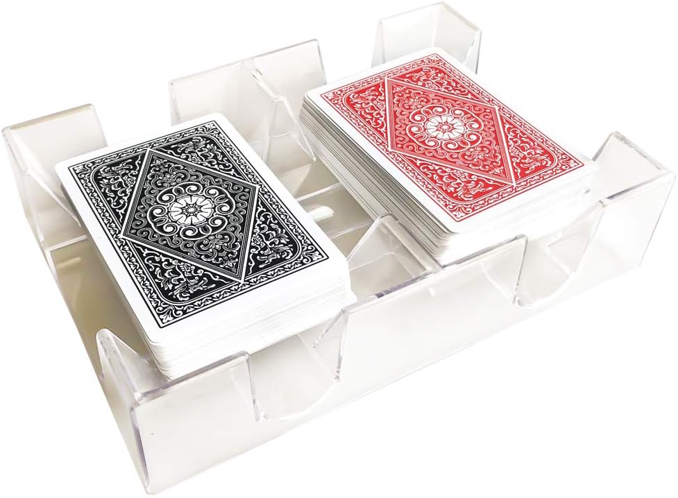 Yuanhe 9 Deck Clear Canasta Playing Card Tray – Fun for Kids & Family - 2 Deck