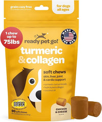 Turmeric for Dogs Soft Chews | Hip and Joint Chews for Dogs Comfort & Mobility with Collagen for Dogs | Dog Joint Supplement for All Ages Breeds & Sizes | NASC Certified & Made in The USA | 90 Chews