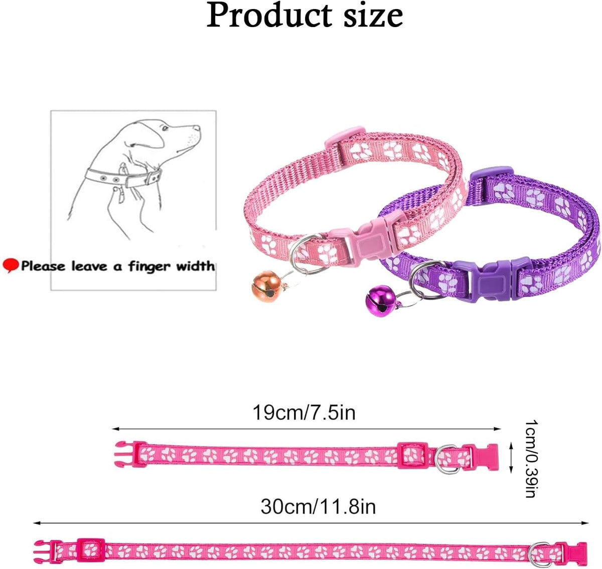 18Pcs Puppy Collars for Litter, Reflective Cat Collar - footprint / Non breakaway - image 2