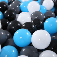 Ball Pit Balls for Toddlers, Crush Proof - Sea Blue+Black/Gray/White / 100 balls - image 3