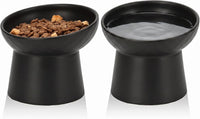 YauYik Small Raised Cat Bowls - BLACK-2PC