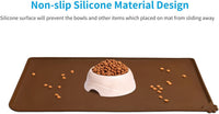 AUDWUD Waterproof Silicone Pet Feeding Mats - Brown / 21"L x 15"W - image 2