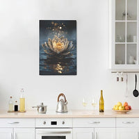 Zen Lotus Canvas Wall Art Mystical Lotus Bloom in Water Aesthetic Pictures Wall Decor Modern Meditation Spiritual Painting Print Framed Artwork Decorations Gifts for Yoga Spa Room Bathroom 16"x24"