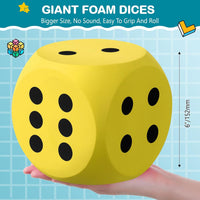 Shappy 6 Inch Foam Dice Big Dice Jumbo Large Cube, 1 Pc - Yellow / 1 - image 2