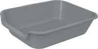 2 Pack of Extra Large Cat Litter Box (ABS Material), Low Entry Senior Litter Pen for Geriatric Kitty Big Cats, Jumbo Pet Safe Litter Boxes Tray for Indoor Pets Potty (Gray, 20" L x 15.5" W)