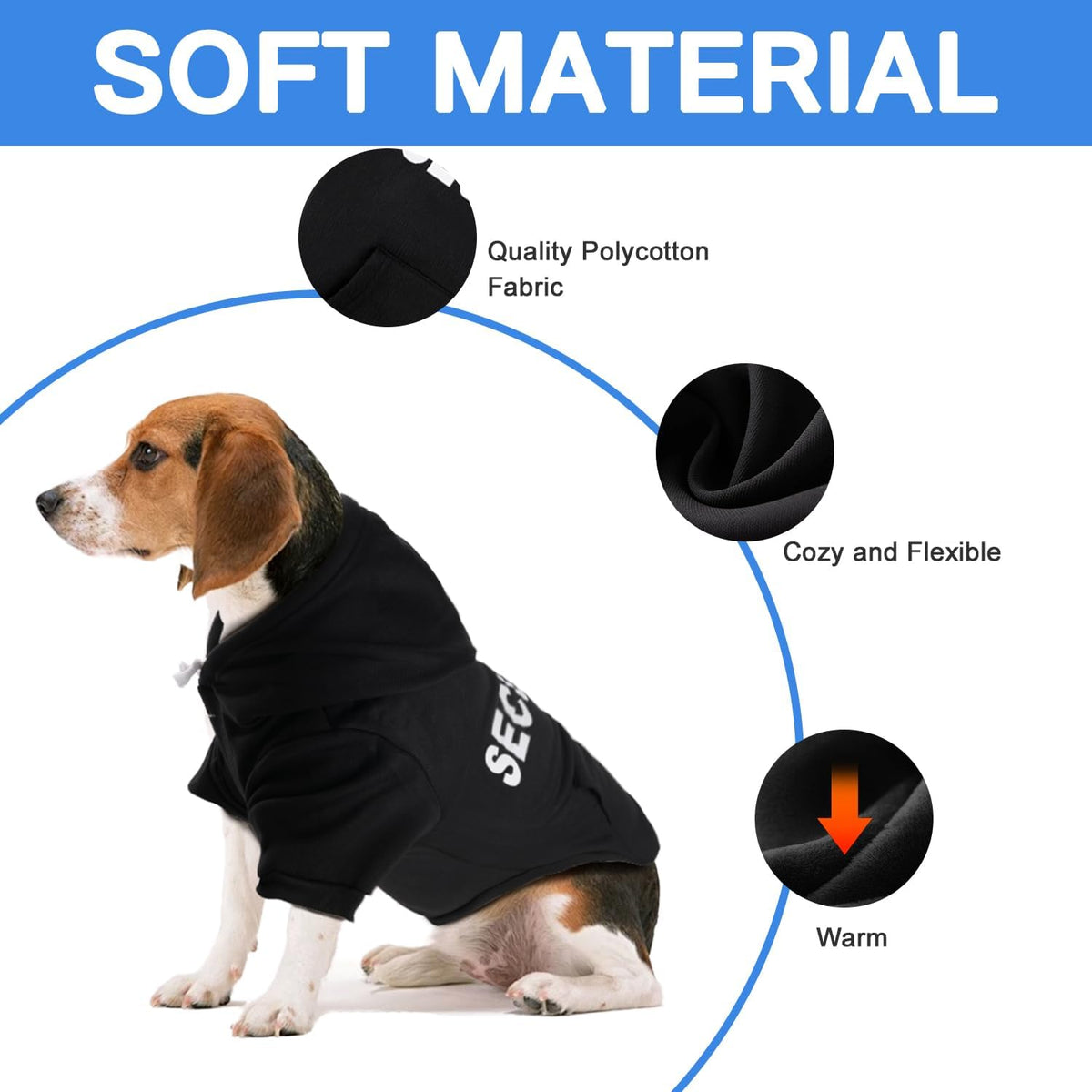 Dog Basic Hoodie Soft Dog Clothes Cold Weather Sweaters for Medium - I LOVE MY DAD / S(Back: 12.6",Chest:18.11", 5-10 lbs) - image 3