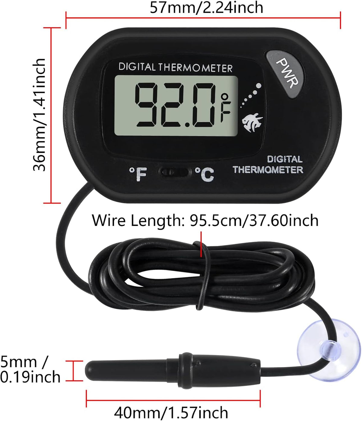 4Pcs Aquarium Thermometer Fish Tank Thermometer Reptile Fahrenheit - 15PCS - image 4